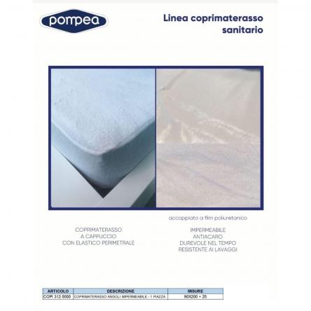 Coprimaterasso damasco singolo con angoli Pompea