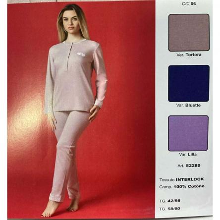Pigiama Donna Manica Lunga 52280