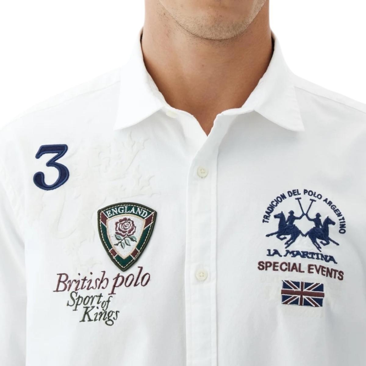 Camicia Uomo La Martina MBC300WH Bianco