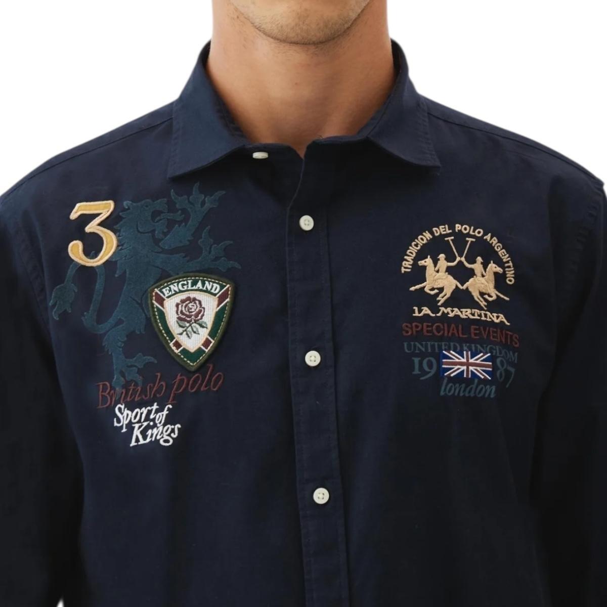 Camicia Uomo La Martina MBC300WH Blu