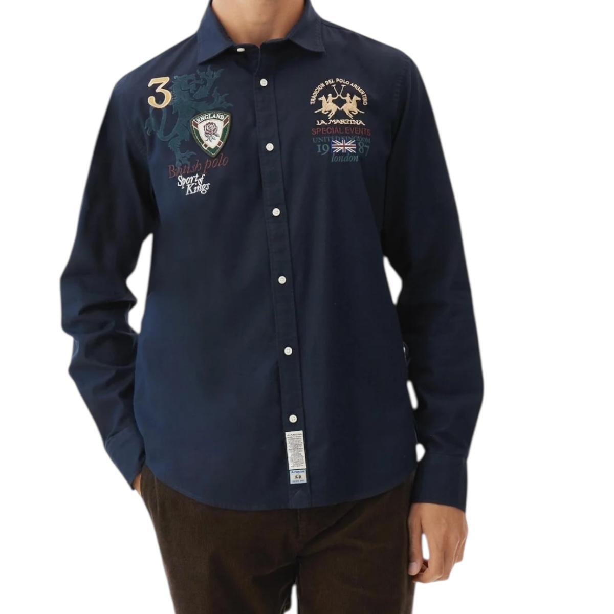 Camicia Uomo La Martina MBC300WH Blu