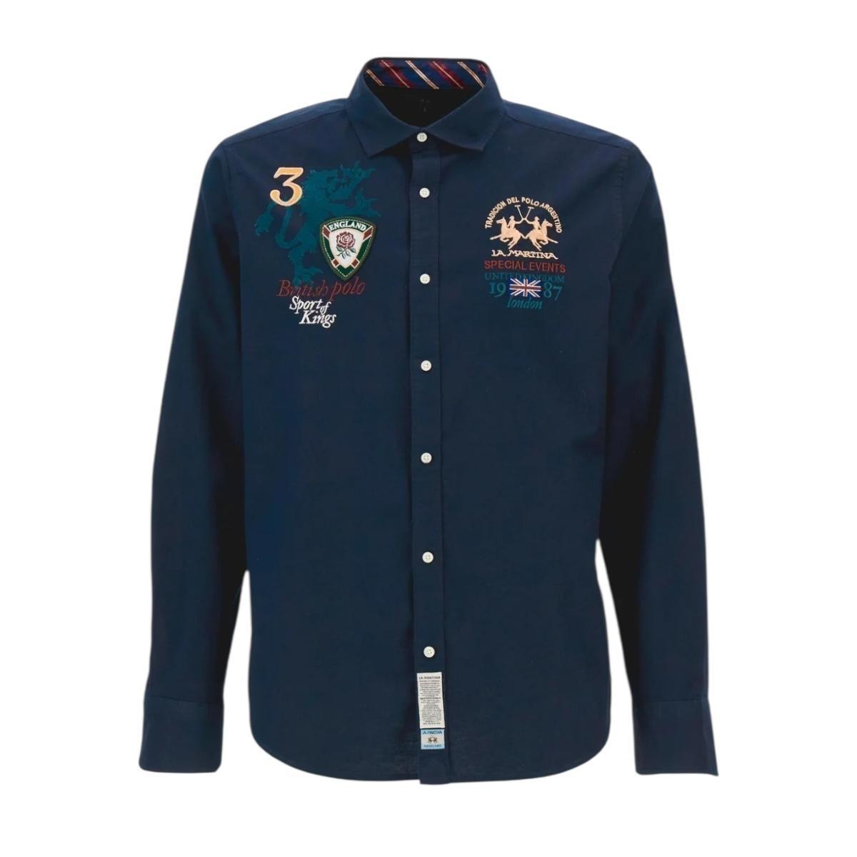 Camicia Uomo La Martina MBC300WH Blu