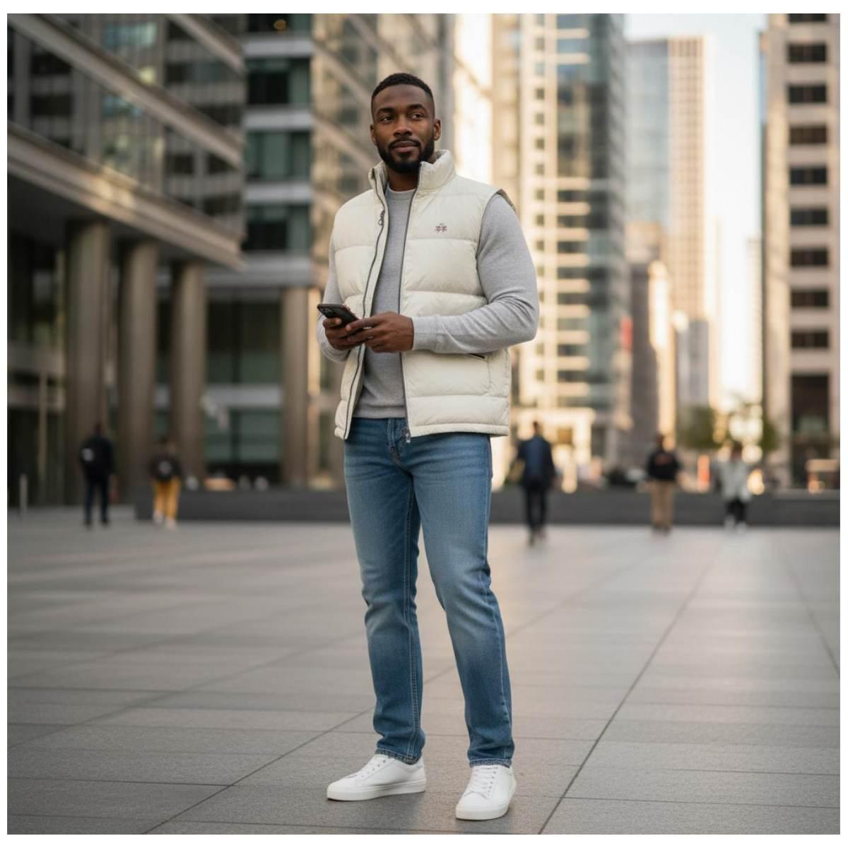 Smanicato Uomo La Martina MBO009 WH Panna