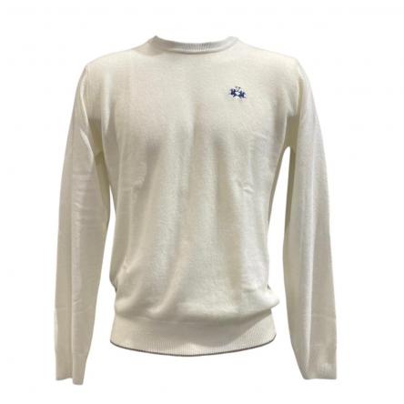 Maglioncino Uomo La Martina MBS005 WH Bianco