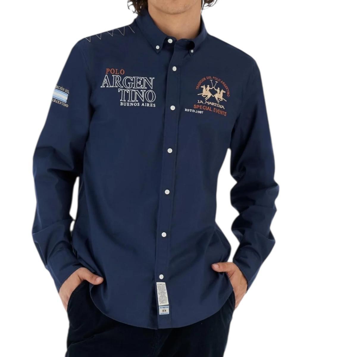 Camicia Uomo La Martina MBC601 PP483 Blu