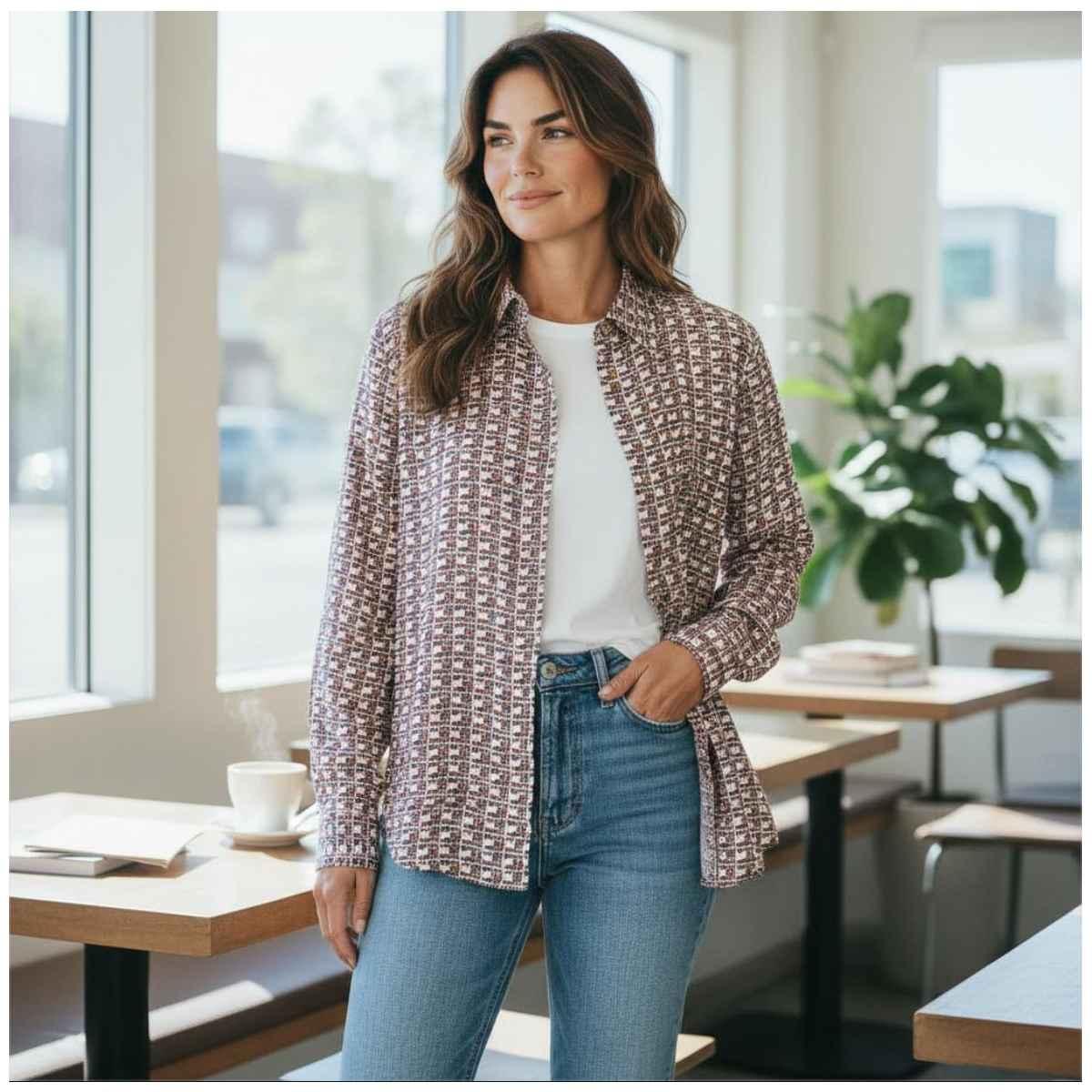 Camicia Donna Ml Tommy Hilfigher 48180 OK4