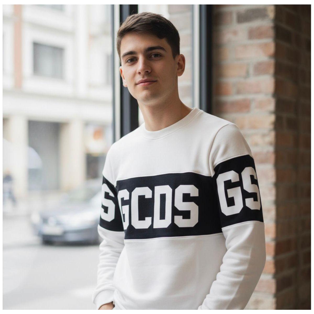 Felpa Ragazzo/a GCDS E584 white/black