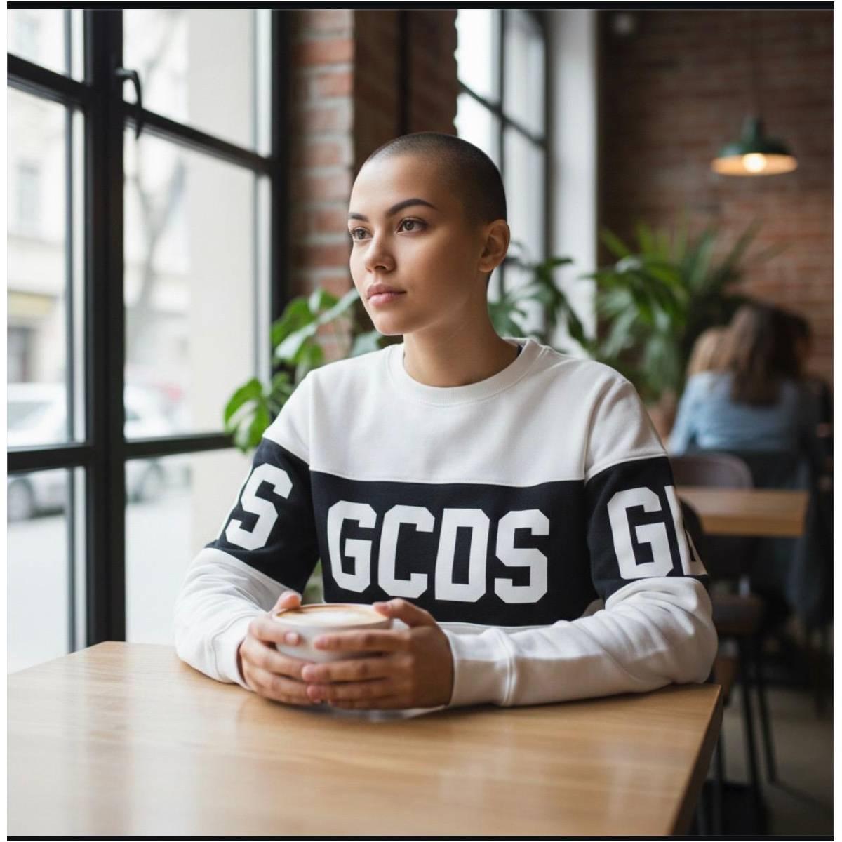 Felpa Ragazzo/a GCDS E584 white/black