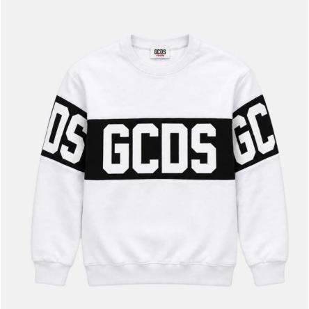 Felpa Ragazzo/a GCDS FW26E584 White/Black