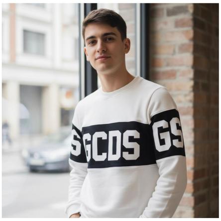 Felpa Ragazzo/a GCDS E584 white/black