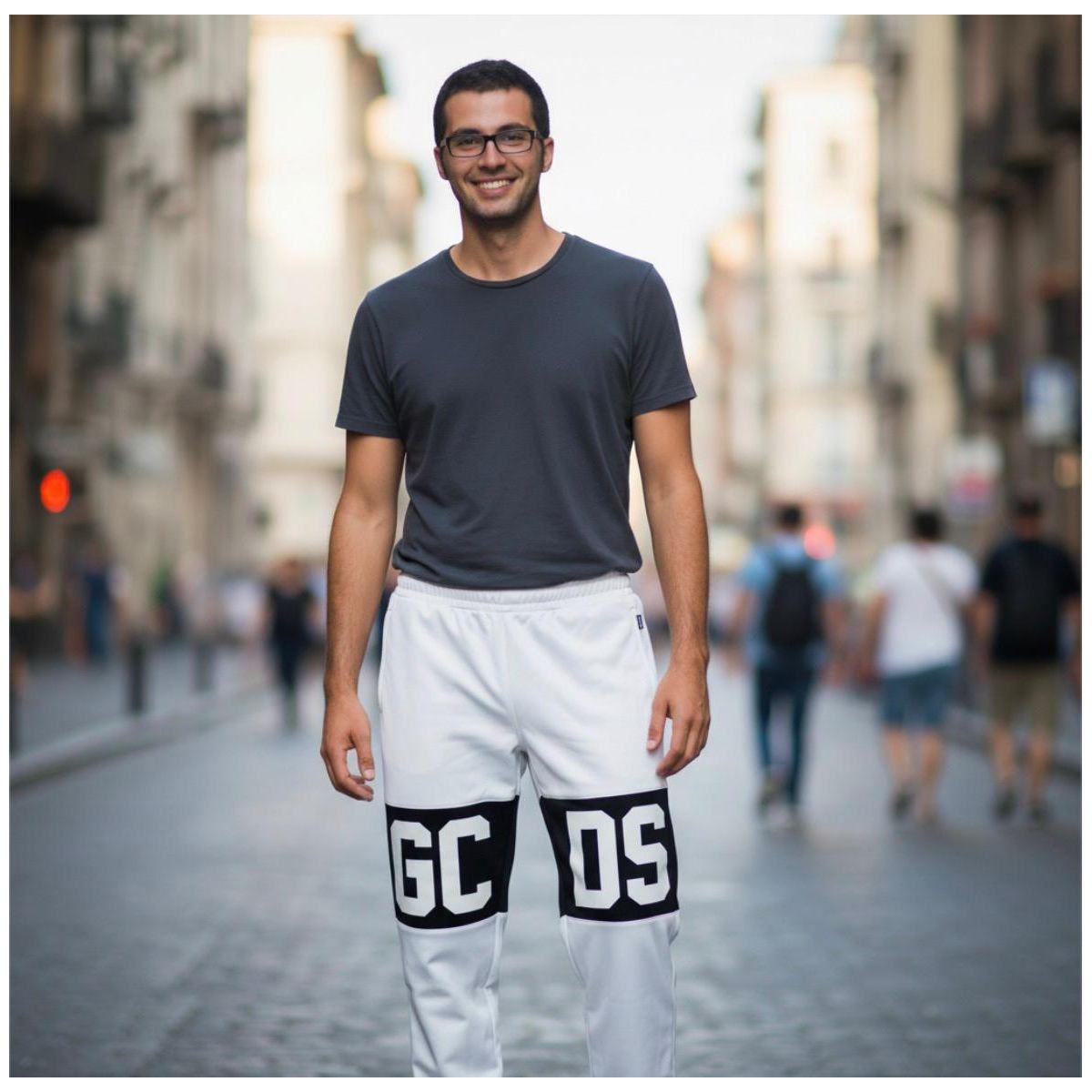 Pantalone Tuta Ragazzo/a GCDS E588 white/black