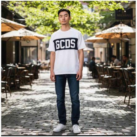 T-Shirt MM Ragazzo/a GCDS C585 white/black