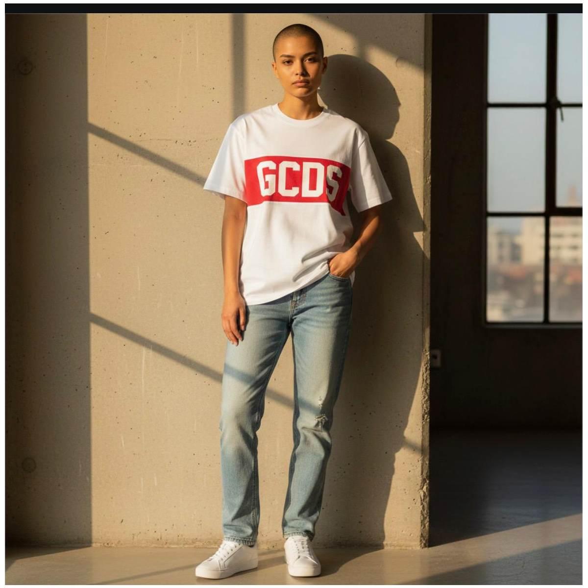 T-Shirt MM Ragazzo/a GCDS C585 white/red