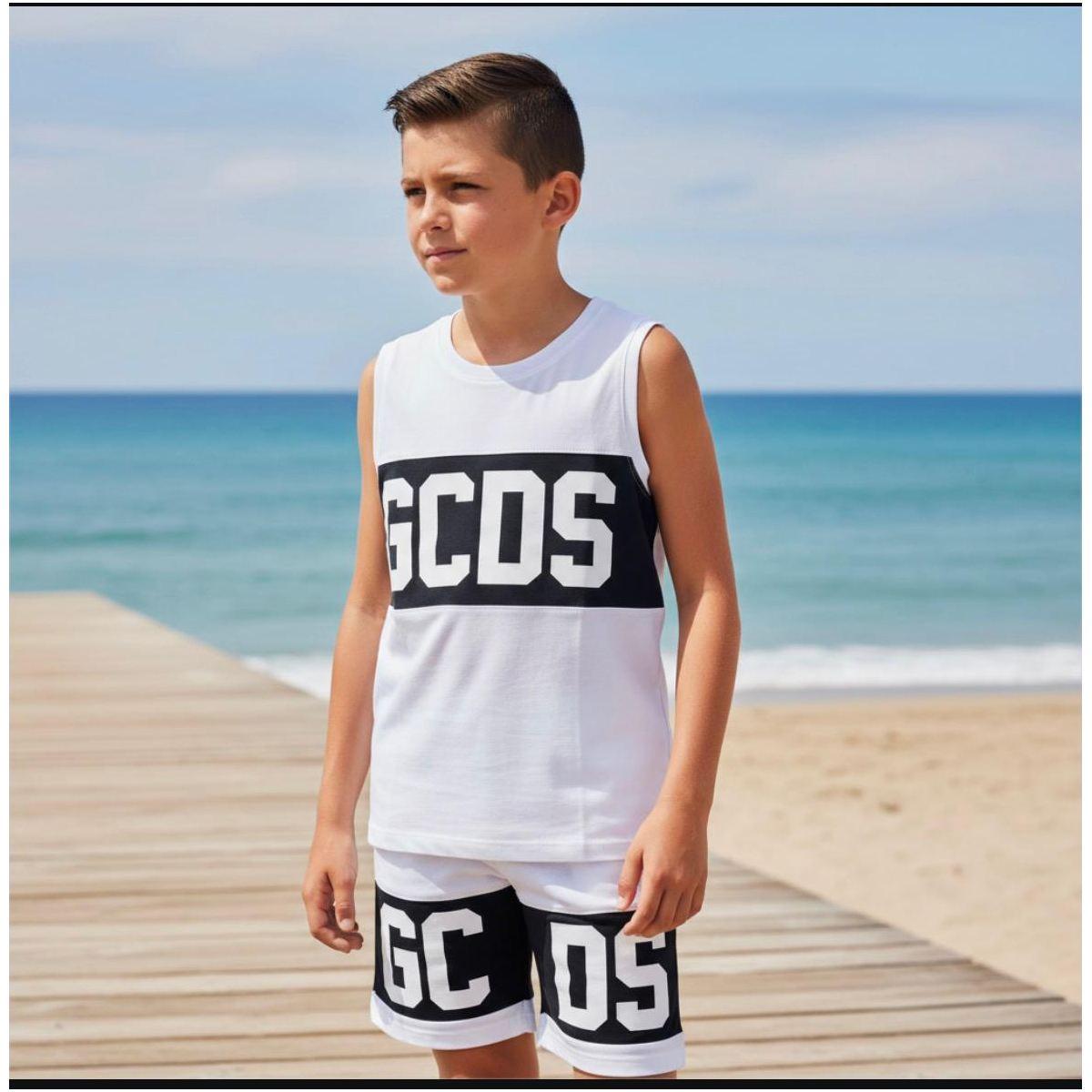 T-Shirt SM Ragazzo/a GCDS C586 white/black