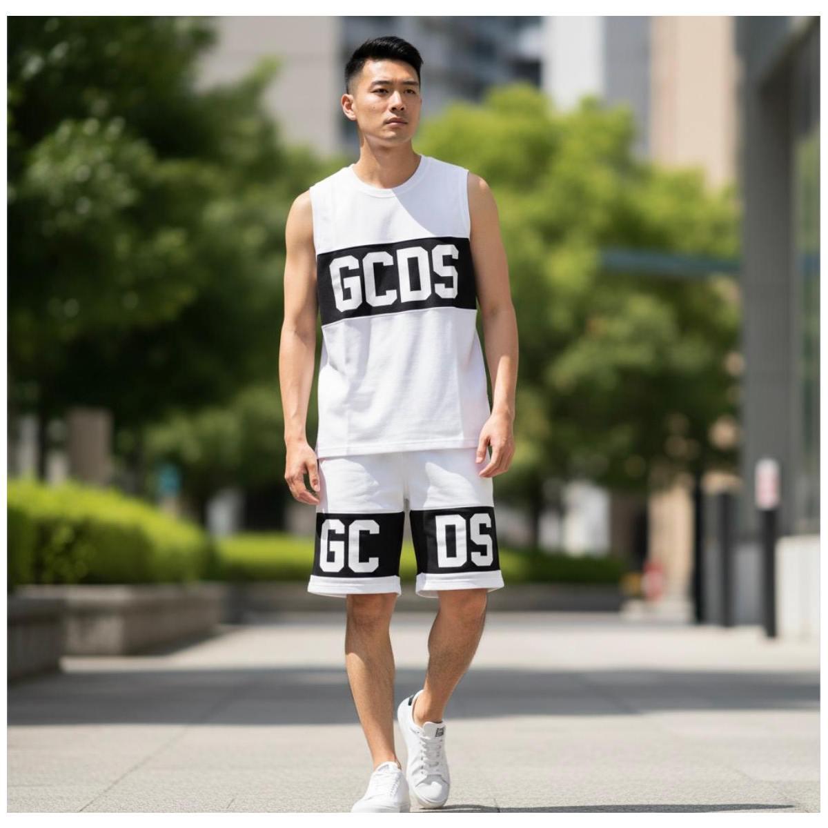 T-Shirt SM Ragazzo/a GCDS C586 white/black