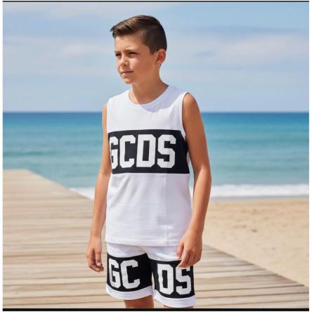 T-Shirt SM Ragazzo/a GCDS C586 white/black