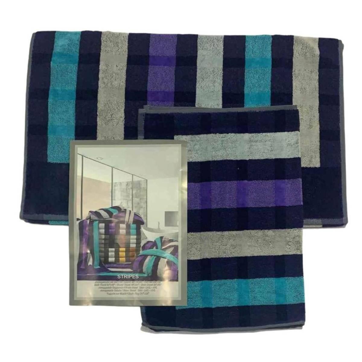 Set Asciugamano+Ospite Carrara Stripes